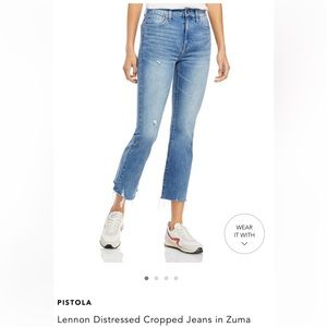 Pistola Lennon 28 High Rise Straight Crop raw edge Jeans - like new! Excellent!